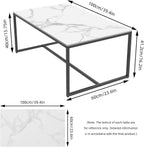 Coffee Tables Sintered Stone: 100CM Long Marble Table