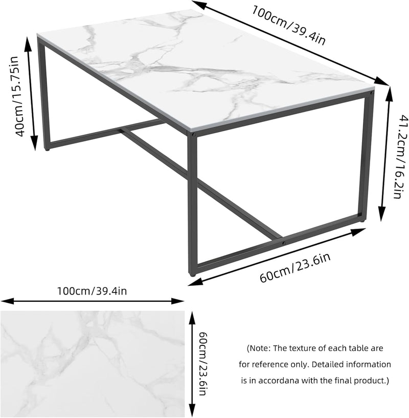 Coffee Tables Sintered Stone: 100CM Long Marble Table
