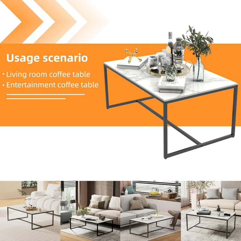 Coffee Tables Sintered Stone: 100CM Long Marble Table