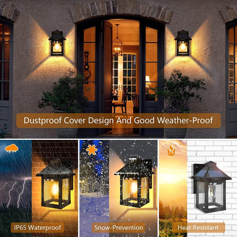 Solar Wall Lights Waterproof Motion Sensor Security Light (2 Pack)