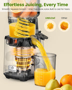 Cold Press Juicer Self-Feeding 250W Machines Hands-Free