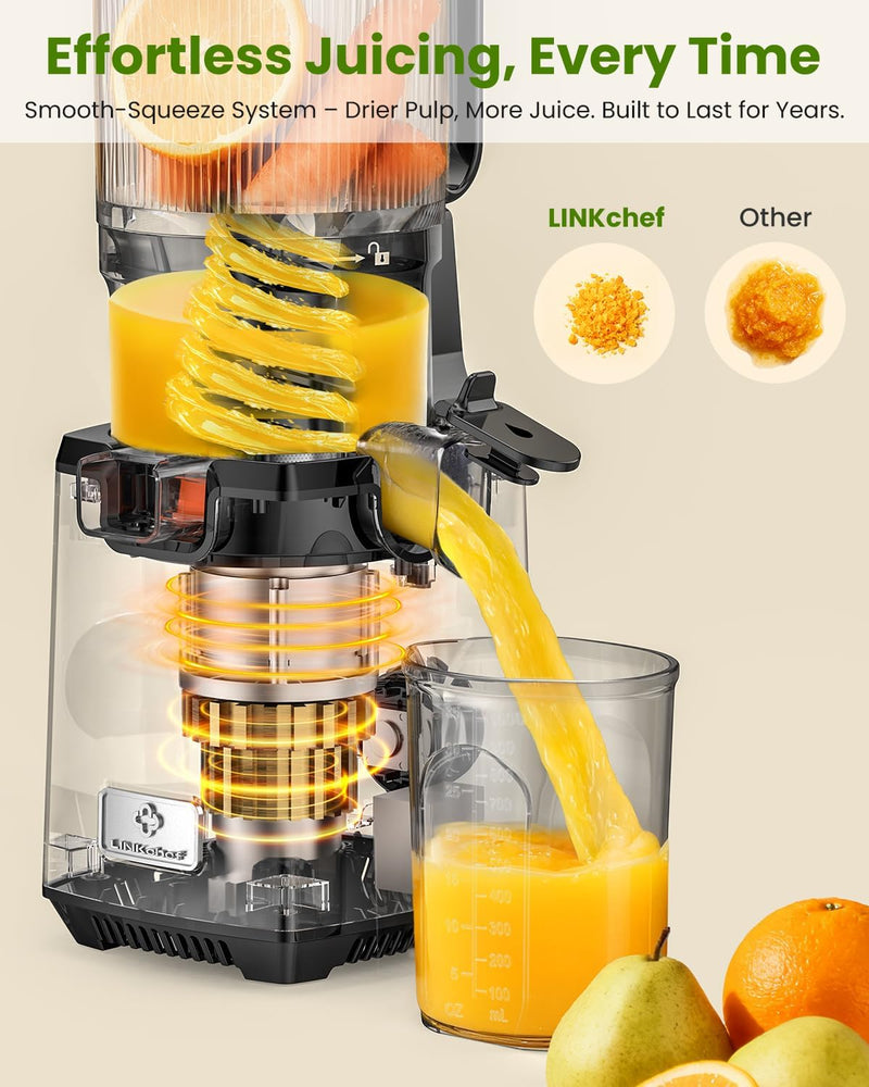 Cold Press Juicer Self-Feeding 250W Machines Hands-Free