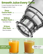Cold Press Juicer Self-Feeding 250W Machines Hands-Free