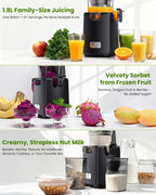 Cold Press Juicer Self-Feeding 250W Machines Hands-Free
