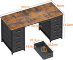 Computer Desk with Fabric Drawers Modern Office