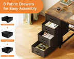 Computer Desk with Fabric Drawers Modern Office