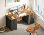 Computer Desk with Fabric Drawers Modern Office