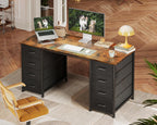 Computer Desk with Fabric Drawers Modern Office
