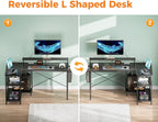 Coleshome L Shaped Gaming Desk with LED Lights