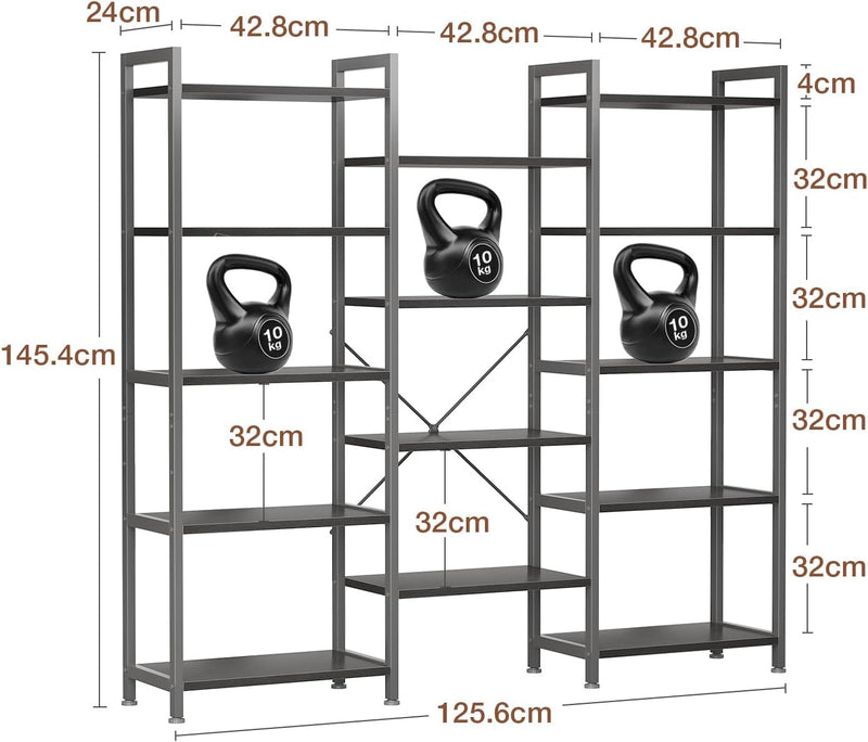 6-Tier Book Shelf Industrial Bookcase Shelving 3