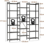 Coleshome Triple Bookshelf Large Bookcase with 14 Open