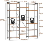 Coleshome Triple Bookshelf Large Bookcase with 14 Open