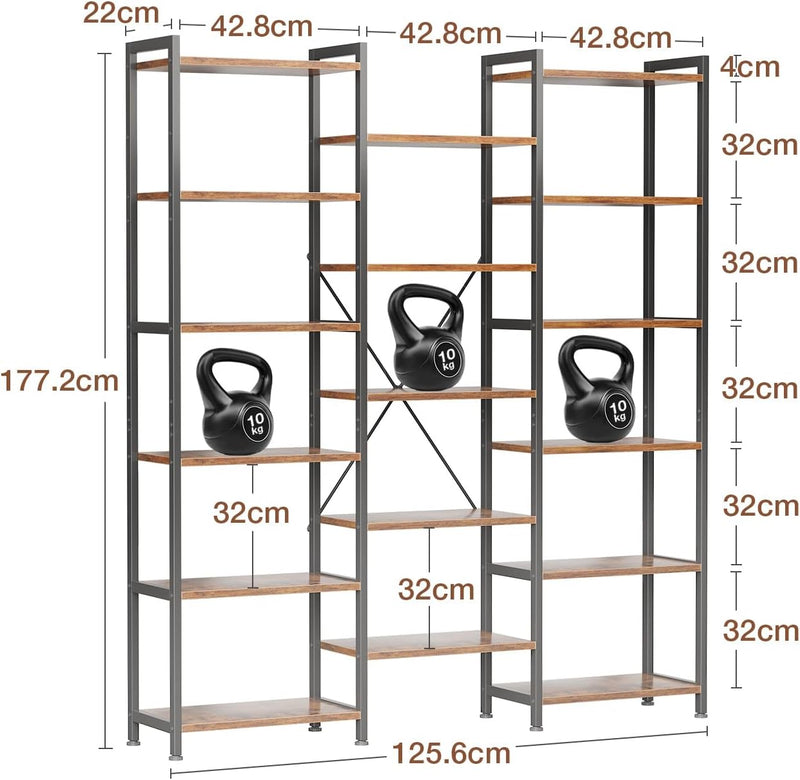 6-Tier Book Shelf Industrial Bookcase Shelving 3