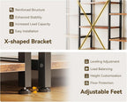 Coleshome Triple Bookshelf Large Bookcase with 14 Open