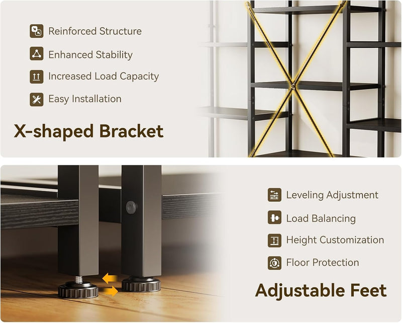6-Tier Book Shelf Industrial Bookcase Shelving 3