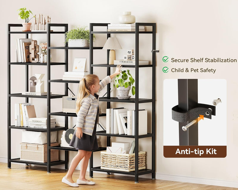 6-Tier Book Shelf Industrial Bookcase Shelving 3
