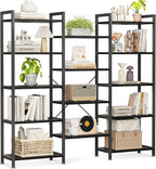 Coleshome Triple Bookshelf Large Bookcase with 14 Open