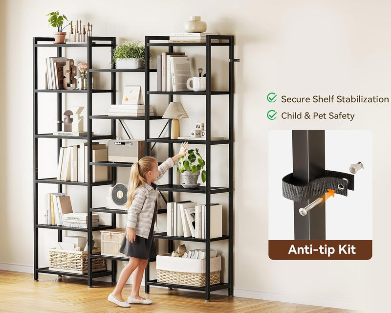 6-Tier Book Shelf Industrial Bookcase Shelving 3