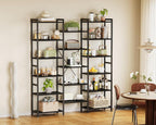 Coleshome Triple Bookshelf Large Bookcase with 14 Open