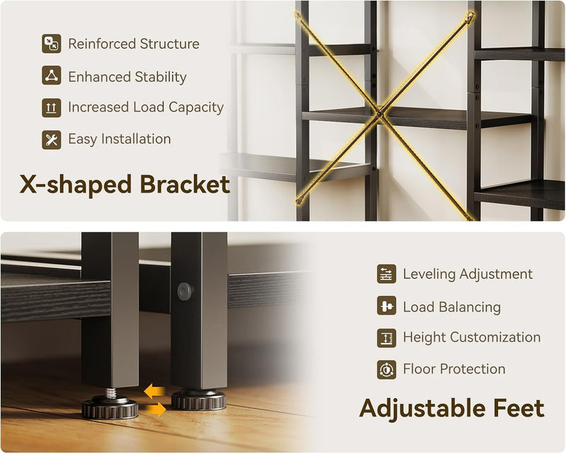 6-Tier Book Shelf Industrial Bookcase Shelving 3