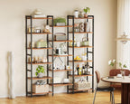 Coleshome Triple Bookshelf Large Bookcase with 14 Open