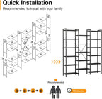 Coleshome Triple Bookshelf Large Bookcase with 14 Open