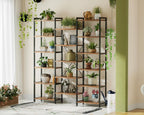 Coleshome Triple Bookshelf Large Bookcase with 14 Open