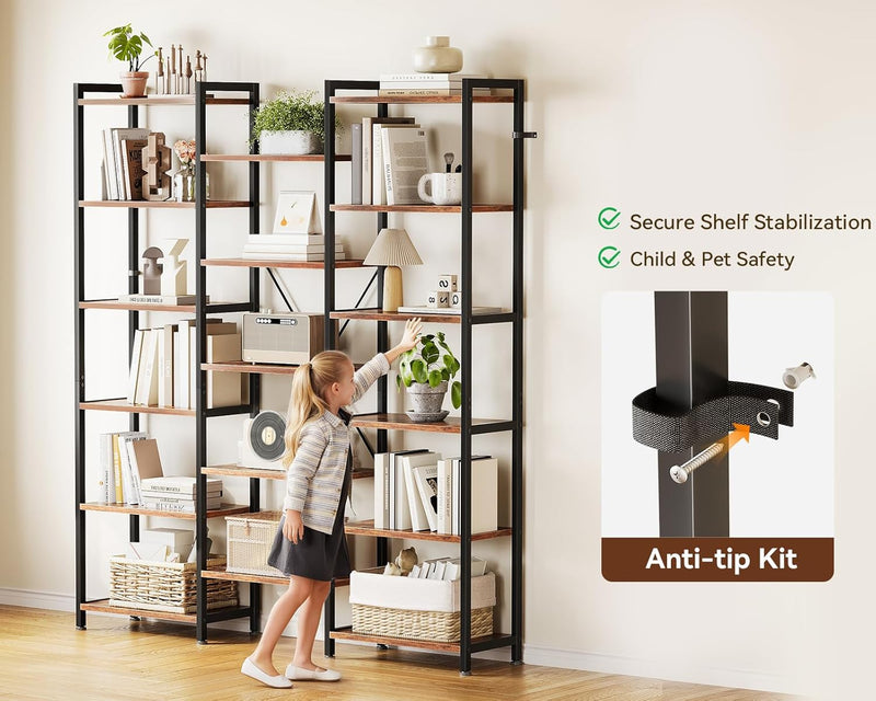 6-Tier Book Shelf Industrial Bookcase Shelving 3