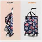 Collapsible Utility Cart with Insulation Bag Foldable Reusable