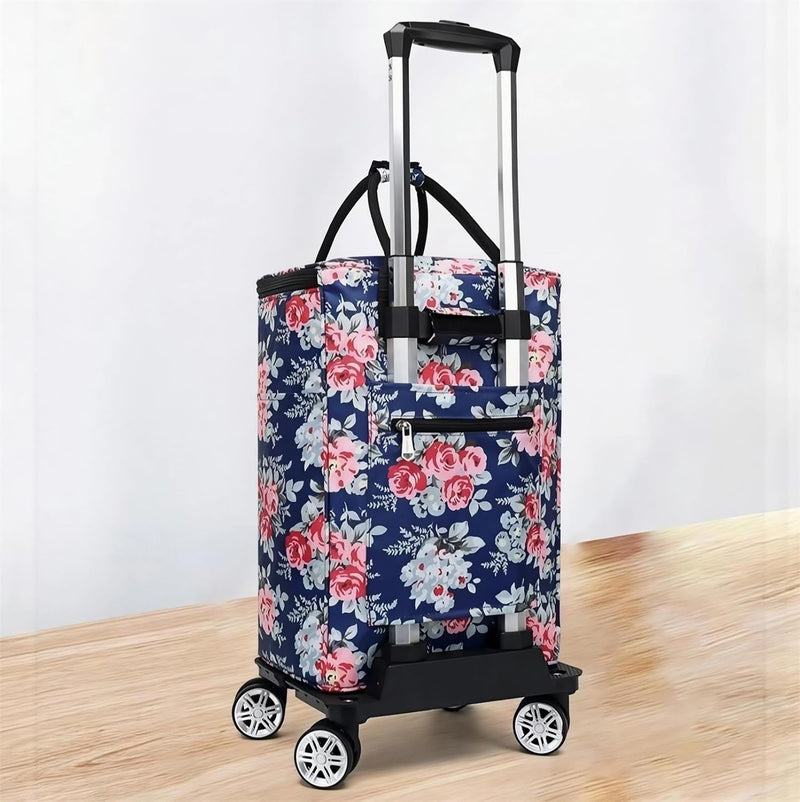 Collapsible Utility Cart with Insulation Bag Foldable Reusable