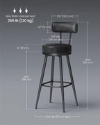 Collection 360?swivel Bar Stools Counter Chairs with Backs (Set of 2)