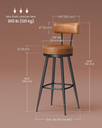 Collection 360?swivel Bar Stools Counter Chairs with Backs (Set of 2)