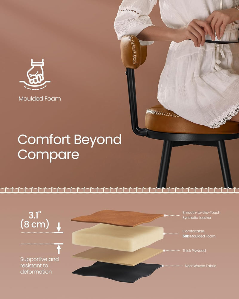 Collection 360?swivel Bar Stools Counter Chairs with Backs (Set of 2)