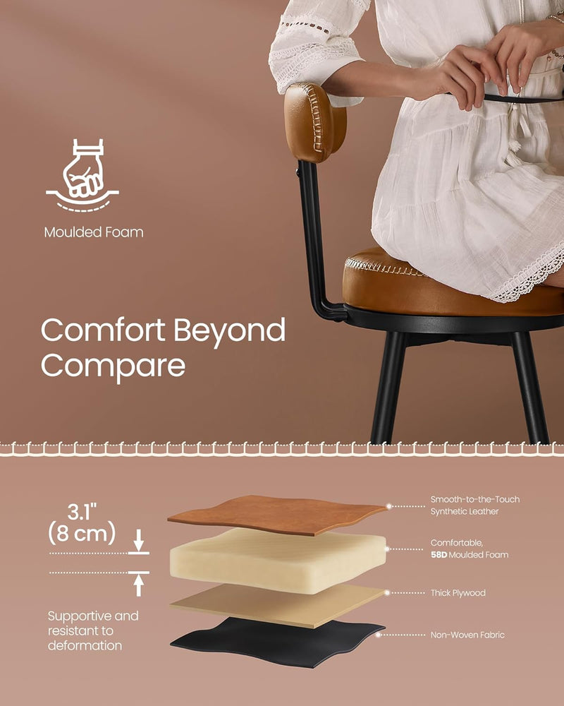 Collection 360?swivel Bar Stools Counter Chairs with Backs (Set of 2)