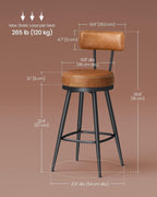 Collection 360?swivel Bar Stools Counter Chairs with Backs (Set of 2)