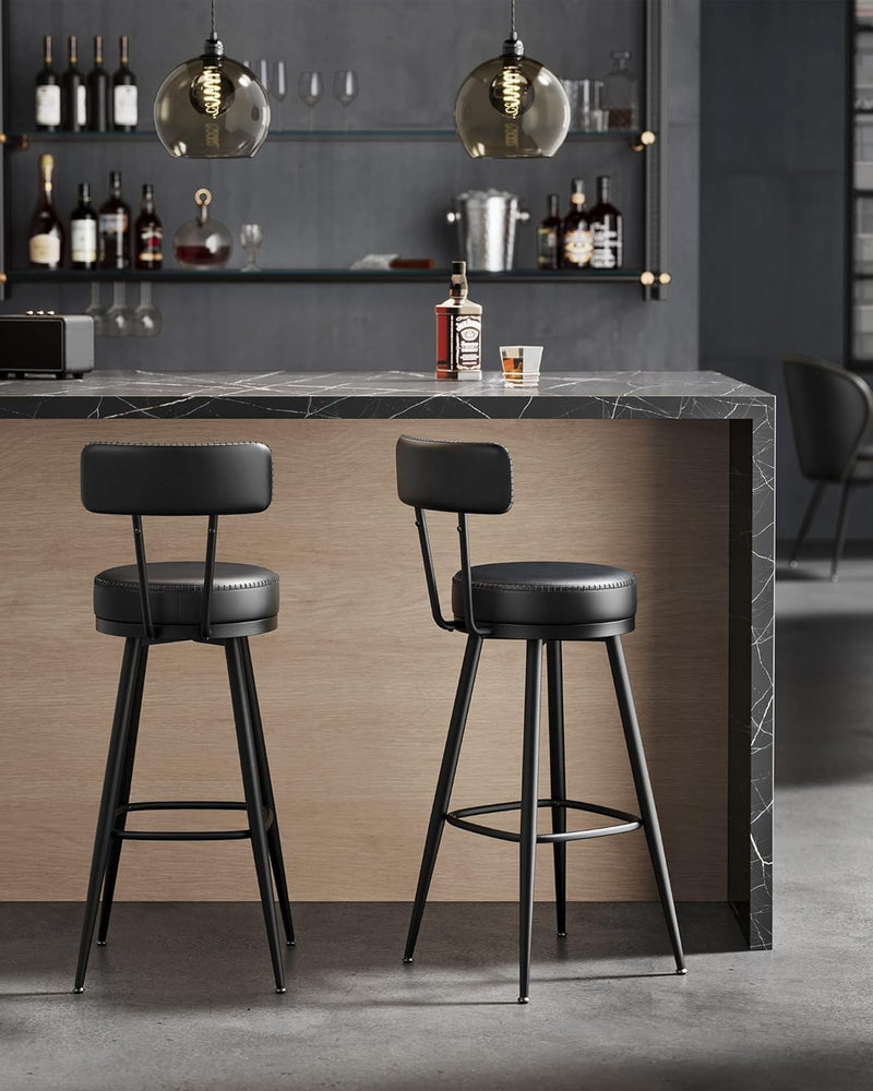 Collection 360?swivel Bar Stools Counter Chairs with Backs (Set of 2)