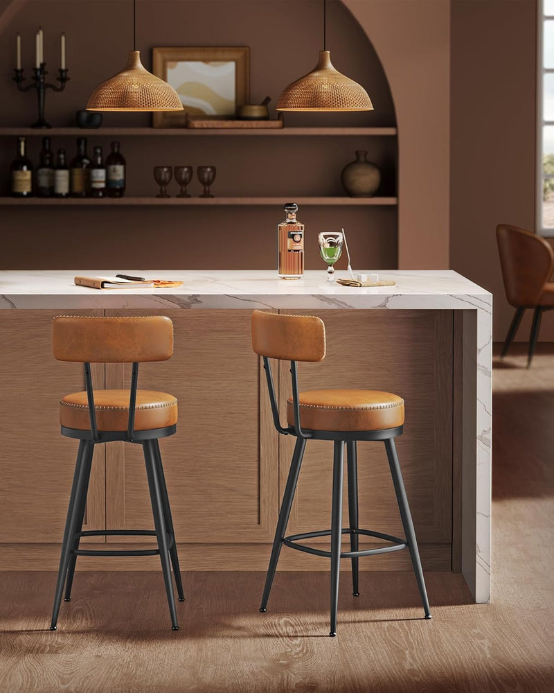 Collection 360?swivel Bar Stools Counter Chairs with Backs (Set of 2)