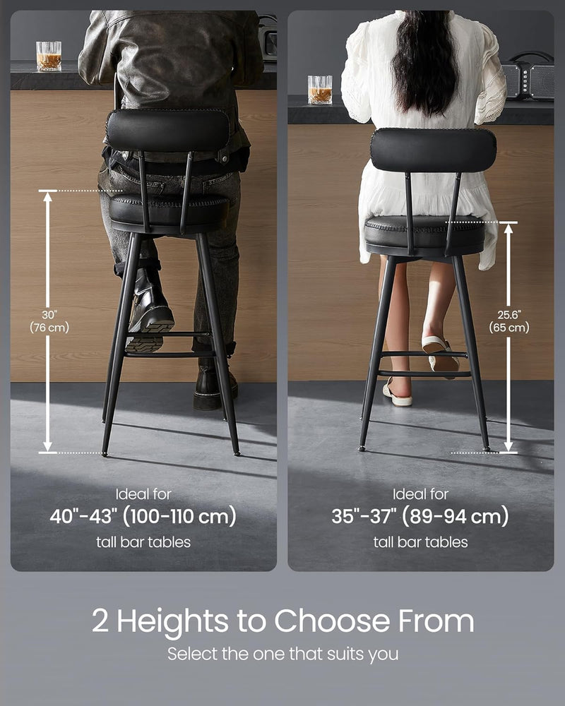 Collection 360?swivel Bar Stools Counter Chairs with Backs (Set of 2)