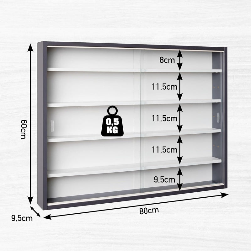 Collector's Display Cabinet Hanging Case Wall Shelf