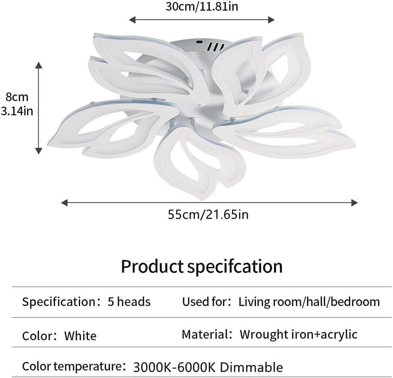 Modern LED Ceiling Light Dimmable 54W Flush Mount