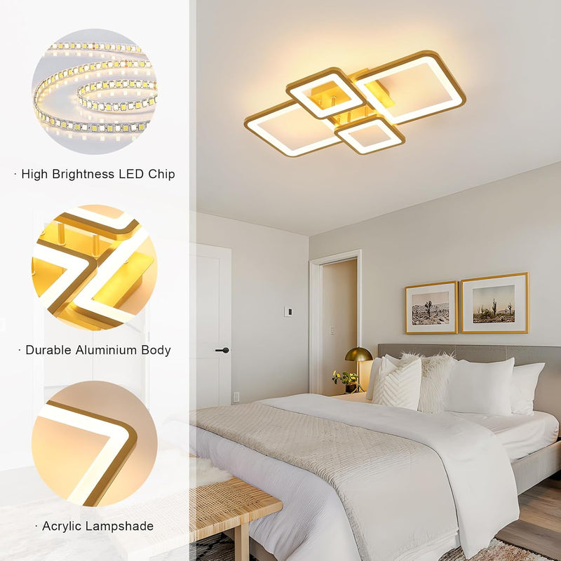 Modern LED Ceiling Light Dimmable 54W Flush Mount