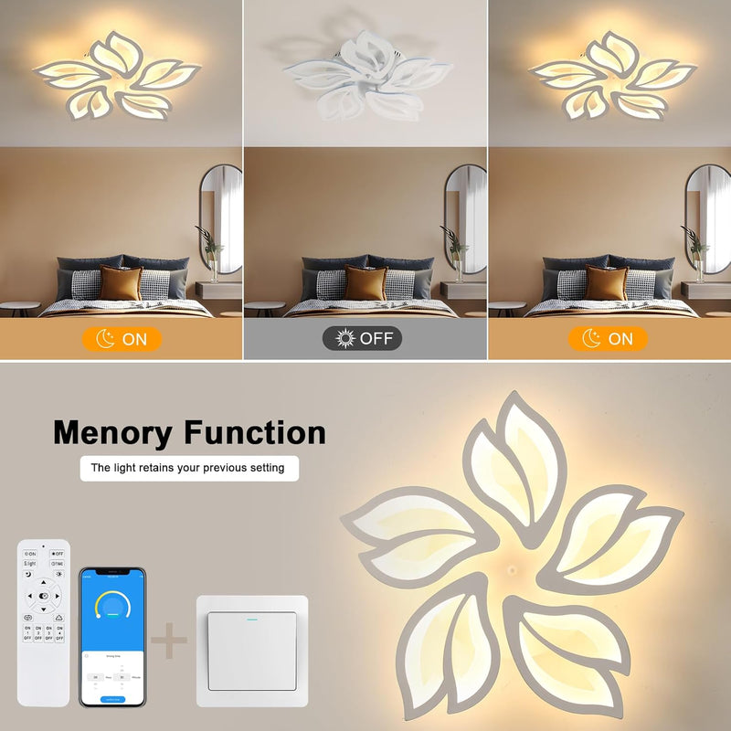 Modern LED Ceiling Light Dimmable 54W Flush Mount