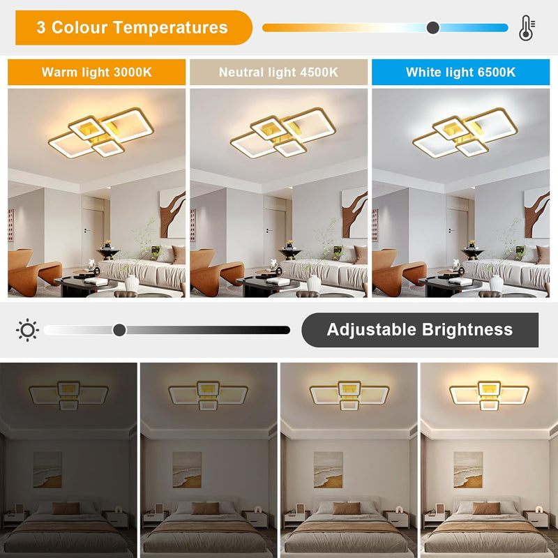 Modern LED Ceiling Light Dimmable 54W Flush Mount