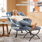 Comfy Armchair with Footstool Lazy Chair Ottoman Leisure
