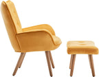 Comfy Armchair with Footstool Living Room Chair Velvet