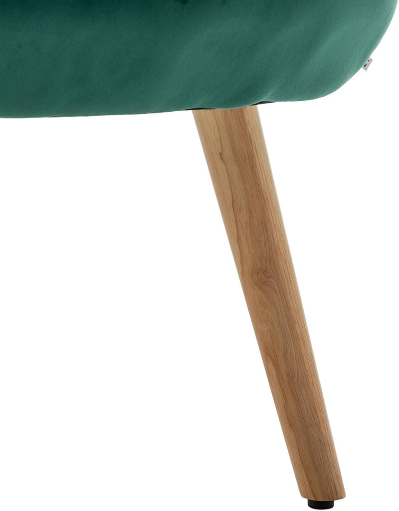 Comfy Armchair with Footstool Living Room Chair Velvet