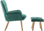 Comfy Armchair with Footstool Living Room Chair Velvet