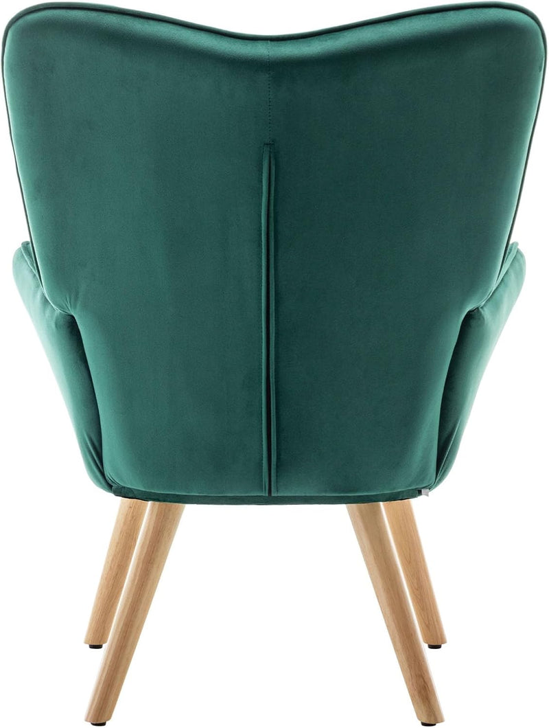 Comfy Armchair with Footstool Living Room Chair Velvet