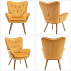 Comfy Armchair with Footstool Living Room Chair Velvet