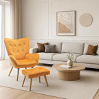 Comfy Armchair with Footstool Living Room Chair Velvet